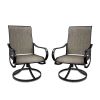 MEOOEM Patio Textilene Swivel Chairs 2PCS Outdoor Dining Chairs with Mesh Fabric Weather Resistant Furniture for Garden Backyard