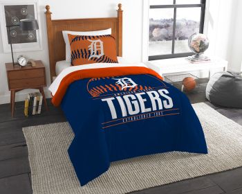 Tigers OFFICIAL Major League Baseball; Bedding; Printed Twin Comforter (64"x 86") & 1 Sham (24"x 30") Set by The Northwest Company