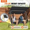 VEVOR 2-Seat Patio Swing Chair, Outdoor Patio Swing with Adjustable Canopy, Porch Swing with Storage Bag and Rotating Tray