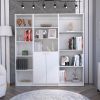 Simla 3 Piece Living Room Set with 3 Bookcases, White