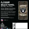 Raiders OFFICIAL NFL Realtree "Stripes" Beach Towel; 30" x 60"