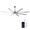 YUHAO 72 in. Integrated LED Brushed Nickel Smart Ceiling Fan with APP Remote