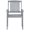 Patio Chairs with Cushions 2 pcs Gray Solid Acacia Wood