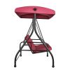 VEVOR 3-Seat Patio Swing Chair, Converting Canopy Swing, Outdoor Patio Porch with Adjustable Canopy, Removable Thick Cushion and Alloy Steel Frame