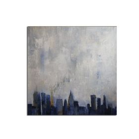 Handmade Abstract Oil Painting Top Selling Wall Art Modern Minimalist City Building Picture Canvas Home Decor For Living Room No Frame (size: 100x100cm)