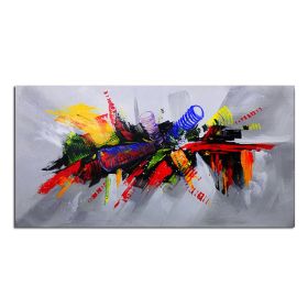 Ha's Art 100% Handmade Abstract Oil Painting Wall Art Minimalist Modern Colorful Picture Canvas Home Decor For Living Room Bedroom No Frame (size: 75x150cm)