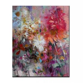 100% Hand Painted Abstract Oil Painting Wall Art Modern Colorful Flowers On Canvas Home Decoration For Living Room No Frame (size: 150x220cm)