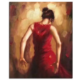 Ha's Art 100% Hand Painted Abstract Oil Painting Wall Art Minimalist Dancing Girl Picture Canvas Home Decor For Living Room Bedroom No Frame (size: 100x150cm)