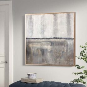 Large Oil Painting Abstract Silver Painting Oversize Art Wall Painting Simple Wall Art Minimalist Abstract Painting Office Decor (size: 60x60cm)