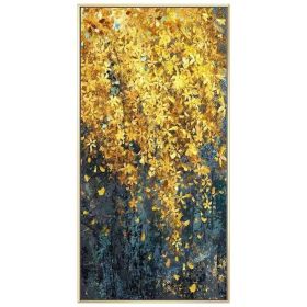 Modern Canvas Painting Poster and Print for Living Room Home Decorative Large Art Wall Painting Golden Leaf Restaurant Picture (size: 40x80cm)