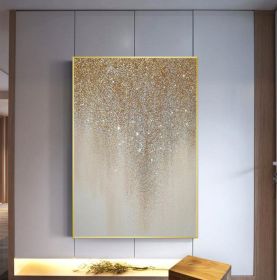 100% Hand Painted Abstract Oil Painting Wall Art Modern Gold Foil Picture On Canvas Minimalist Home Decoration For Living Room No Frame (size: 70x140cm)