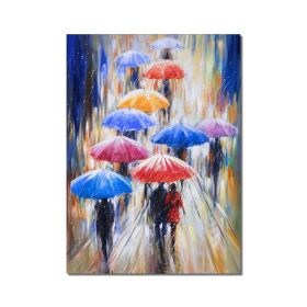 Abstract Portrait Oil Paintings On Canvas Nordic Girl Holding An Umbrella Wall Art Pictures for Home Wall Decoration No Frame (size: 90x120cm)