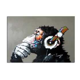 Handmade Abstract Oil Painting Top Selling Wall Art Modern Minimalist Gorilla Picture Canvas Home Decor For Living Room Bedroom No Frame (size: 60x90cm)