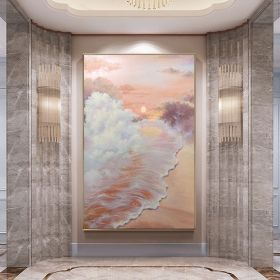 100% Hand Painted Landscape Simple Golden Oil Painting Large Size Hand Made Art Wall Paintings Canvas Wall Art Room Decoration (size: 90x120cm)