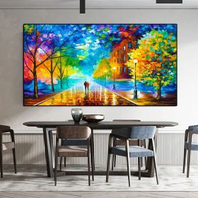 Modern Walking Down The Street Abstract Oil Painting Print On Canvas Nordic Poster Wall Art Picture For Living Room Home Decor (size: 60x90cm)