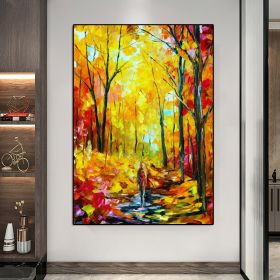 Modern Abstract abstract forest Gold Foil tree Oil Painting large hand painted Abstract Painting Canvas For Home Decoration (size: 70x140cm)