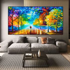 Modern Walking Down The Street Abstract Oil Painting Print On Canvas Nordic Poster Wall Art Picture For Living Room Home Decor (size: 75x150cm)