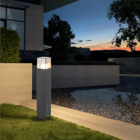 Inowel Landscape Path Lights with E26 Bulb Base(Bulb not Included) Modern Pathway Light Driveway Lights Wired 12226 (Color: Grey, size: 31.5in)