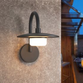 Inowel Wall Light Outdoor LED Barn Lights Wall Mount Lamp Modern Wall Sconce Lighting GX53 LED Bulb Lantern 36607 (Color: Grey)